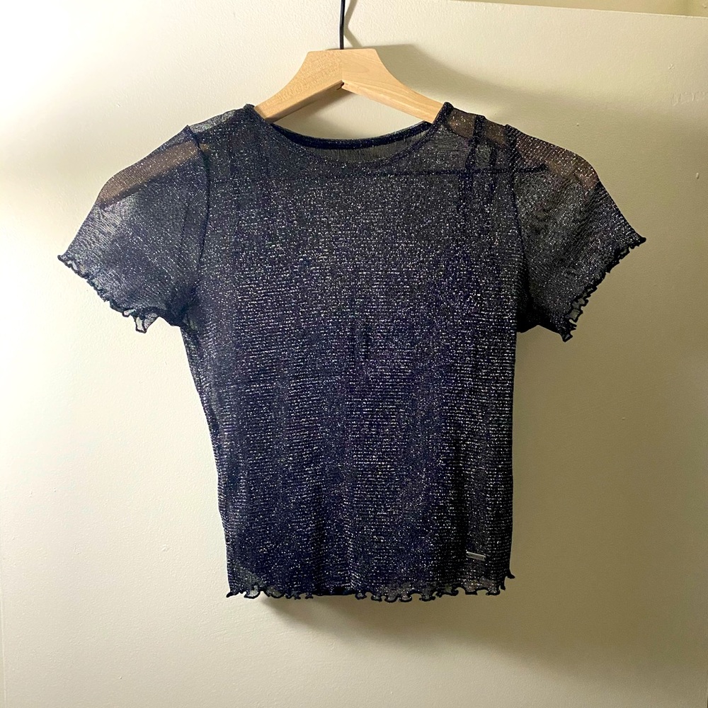 Sparkly baby tee top with under tank